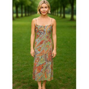 Rhode Jemima Paisley Crepe Midi Dress Size 0 Festival Of Love